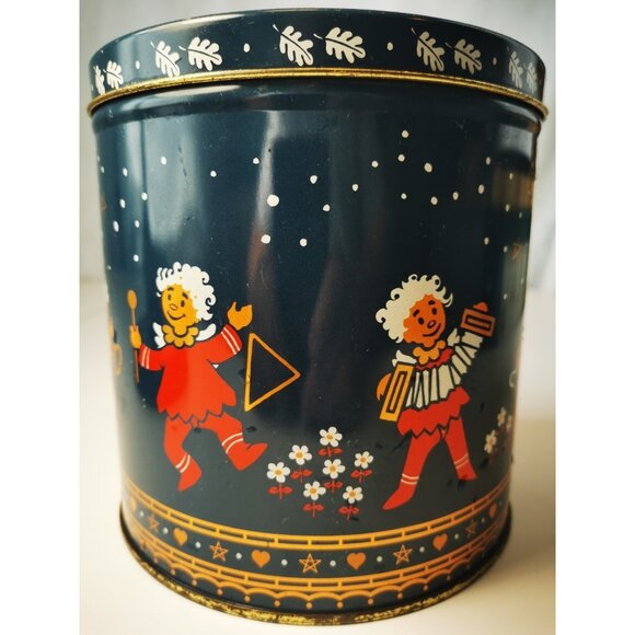 Biscuit Tin Norwegian Christmas Angels - Dancing Singing Angels Sweden Norway - Picture 1 of 8